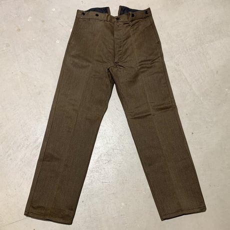 1940's〜 SAVO Brown Pique Trousers Deadstock