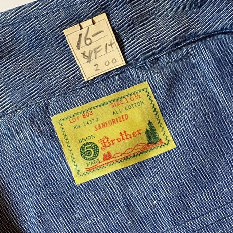 1950〜60's 5 Brother Chambray L/S Shirt Deadstock