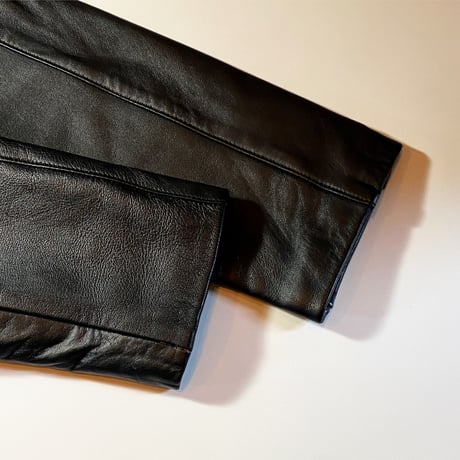 1980's French Military Leather Motor Cycle Coat Deadstock