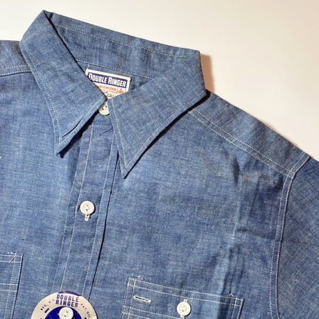 1950〜60's DOUBLE RINGER Chambray L/S Shirt Deadstock