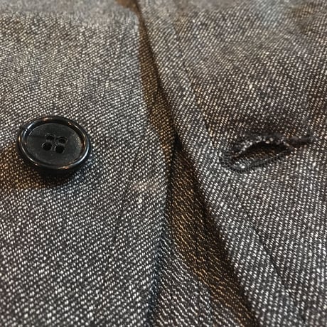 1950's French Unknown Black Chambray Atelier Coat Deadstock