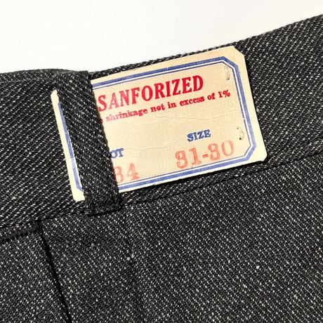 1940's Unknown Black Covert Trousers Deadstock