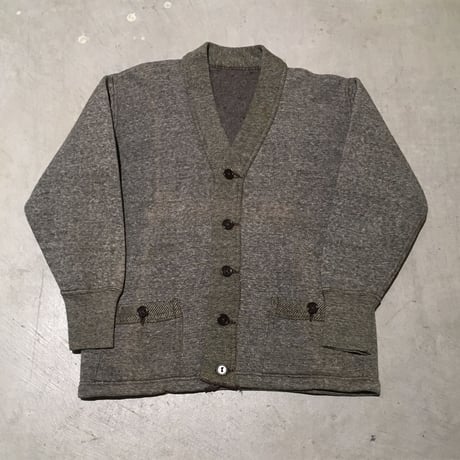 1940〜50's Unknown Salt&Pepper Sweat Cardigan