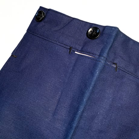 1930's French Unknown Indigo Cotton&Linen Trousers Deadstock