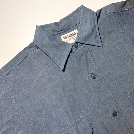 1960's WEAR WELL Chambray L/S Shirt Deadstock