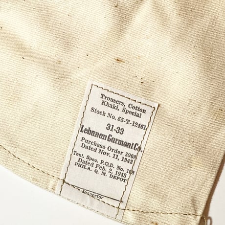 1940's US.ARMY M-43 Chino Trousers Deadstock