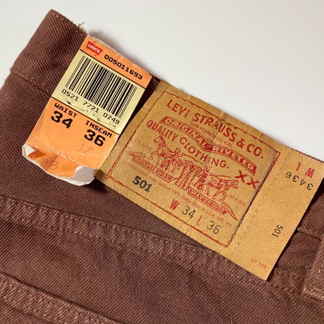 1990's Levi's 501 Brown Denim Pants Deadstock