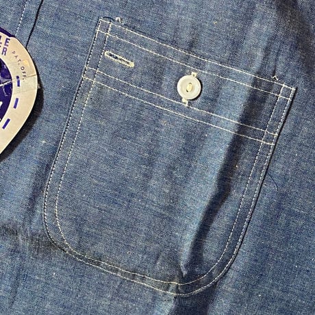 1950〜60's DOUBLE RINGER Chambray L/S Shirt Deadstock