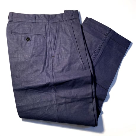 1940's〜 French Unknown Cotton&Linen Trousers Deadstock