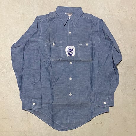 1950〜60's DOUBLE RINGER Chambray L/S Shirt Deadstock