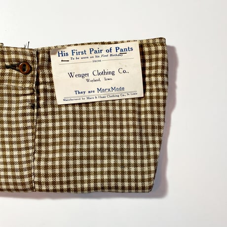 1910〜20's Wenger Clothing Co. Salesman Sample Deadstock