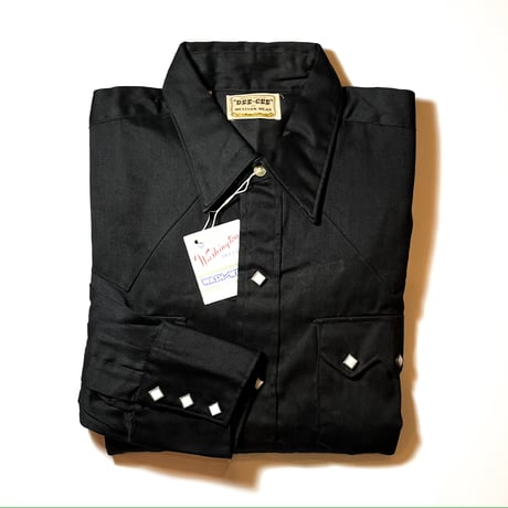 1960's WASHINGTON DEE-CEE Black Western L/S Shirt Deadstock