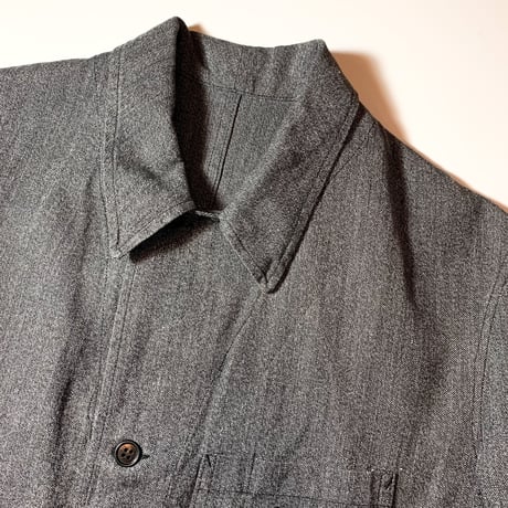 1940〜50's French Military Black Chambray Atelier Coat Deadstock