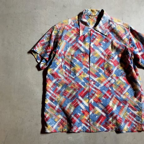 1950's Tropical Sportwear Seersucker S/S Shirt