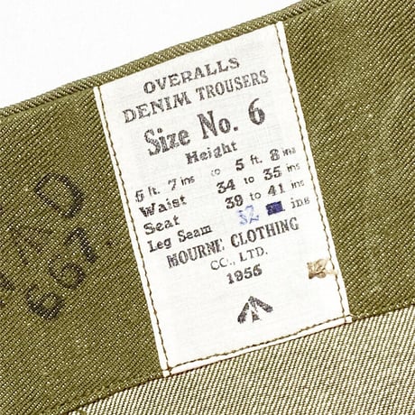1950's British Army Green Denim Trousers Deadstock