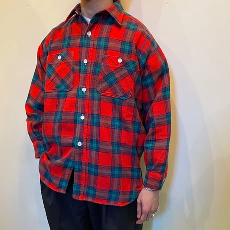 1950's PENNEY'S Heavy Flannel L/S Shirt