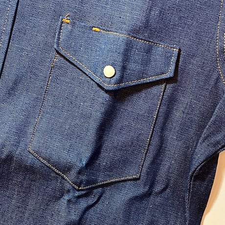 1970's MAVERICK Denim Western L/S Shirt Deadstock