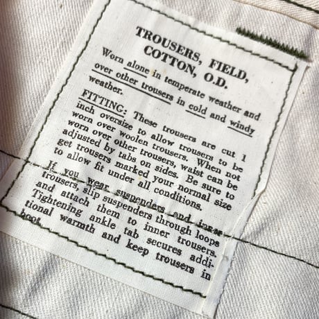 1940's US.ARMY M-43 Field Trousers Deadstock