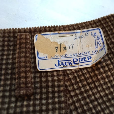 1950's LEE-WALD GARMENT CO. Corduroy Trousers Deadstock