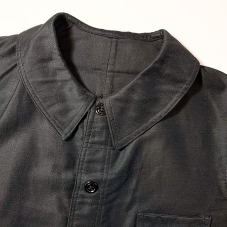 1940〜50's French Unknown Black Moleskin Jacket Deadstock