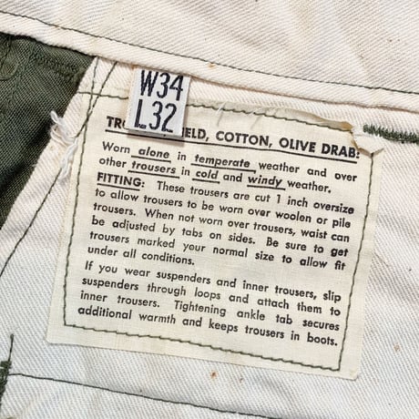 1940's US.ARMY M-43 Field Trousers Deadstock