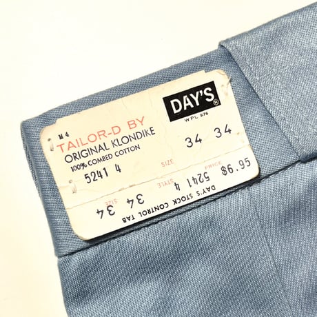 1960's DAY'S Cotton Trousers Deadstock
