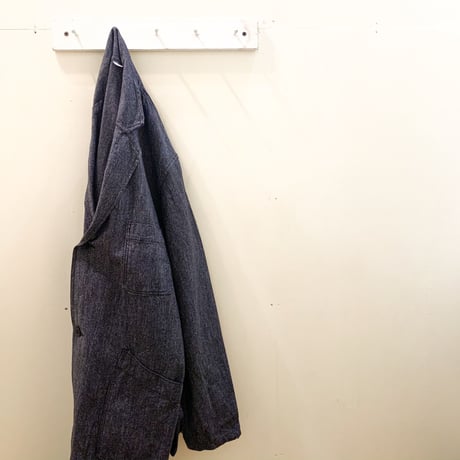 1950's French Unknown Black Chambray Atelier Coat