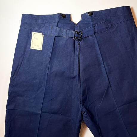1930's French Unknown Indigo Cotton&Linen Trousers Deadstock