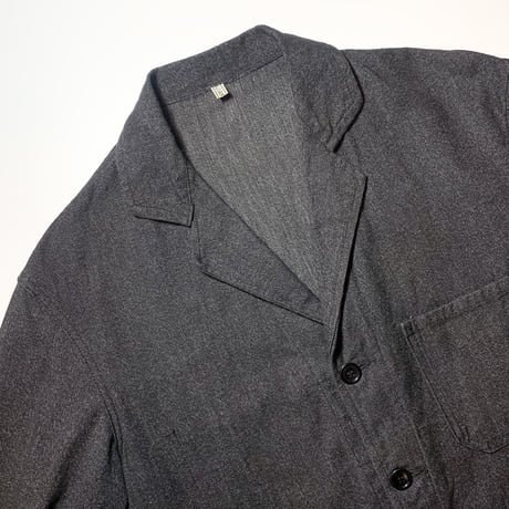 1950's French Unknown Black Chambray Work Jacket