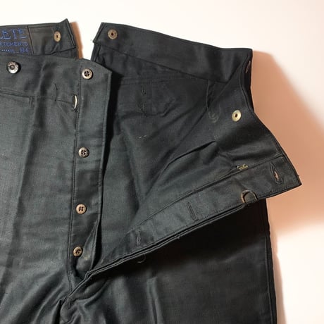1930's〜 L'ATHLETE Black Moleskin Trousers Deadstock