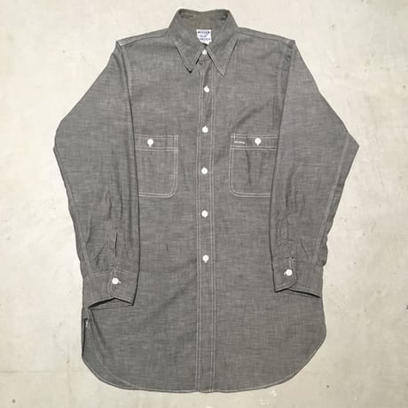 1940's SUPER OX HIDE Gray Chambray L/S Shirt