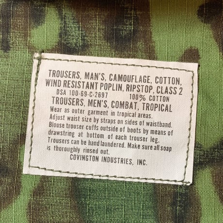 1960's US.ARMY ERDL Jungle Fatigue Trousers Deadstock