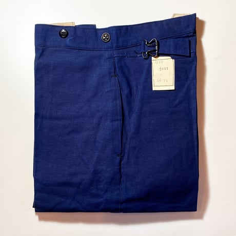 1930's French Unknown Indigo Cotton&Linen Trousers Deadstock