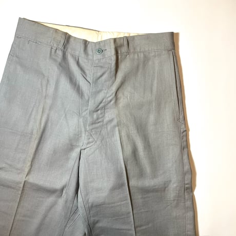 1940〜50's Unknown Gray Matt Cotton Trousers Deadstock