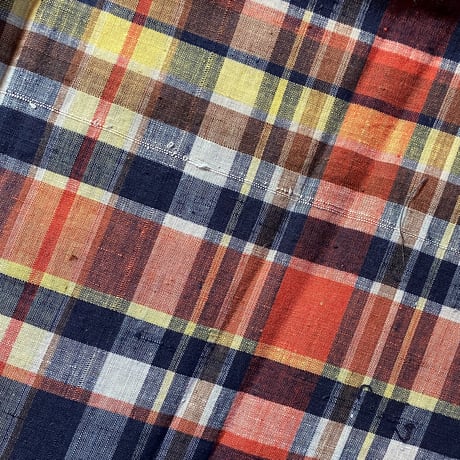 1960's BASKIN Indian Madras L/S Shirt Deadstock