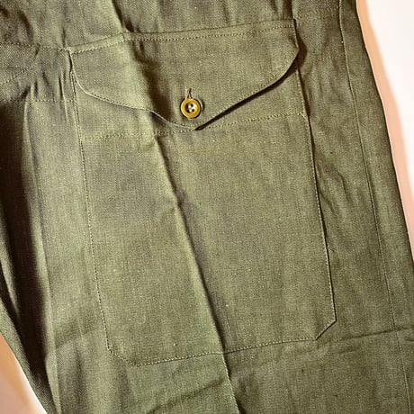 1950's British Army Green Denim Trousers Deadstock
