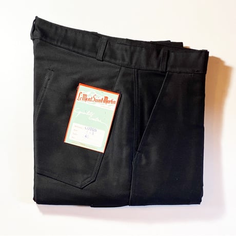 1950's〜 Le Mont Saint-Martin Black Moleskin Trousers Deadstock