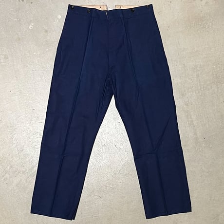 1930's French Unknown Indigo Cotton&Linen Trousers Deadstock