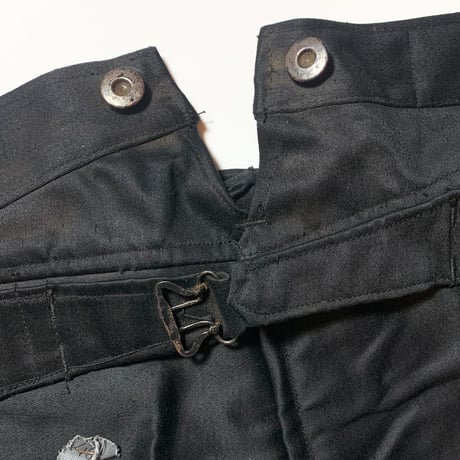 1930's〜 L'ATHLETE Black Moleskin Trousers Deadstock
