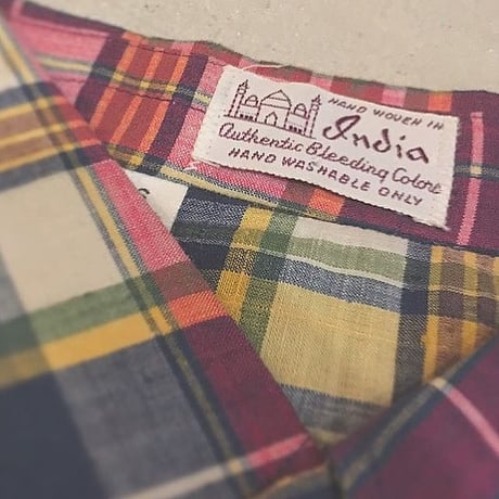 1960's Unknown Indian Madras L/S Shirt Deadstock