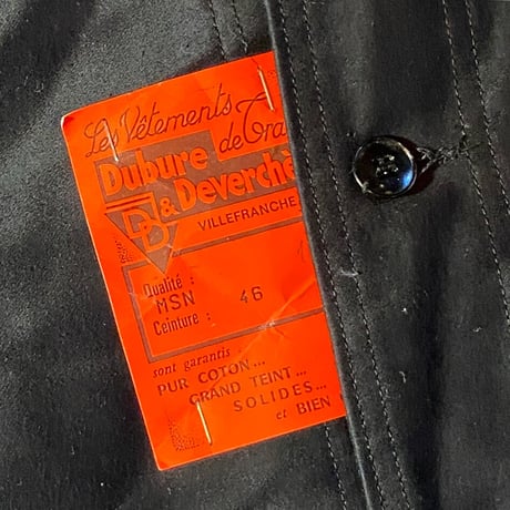 1950's〜 Dubure&Deverchere Black Moleskin Jacket Deadstock