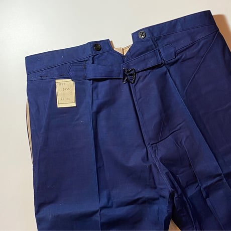 1930's French Unknown Indigo Cotton&Linen Trousers Deadstock