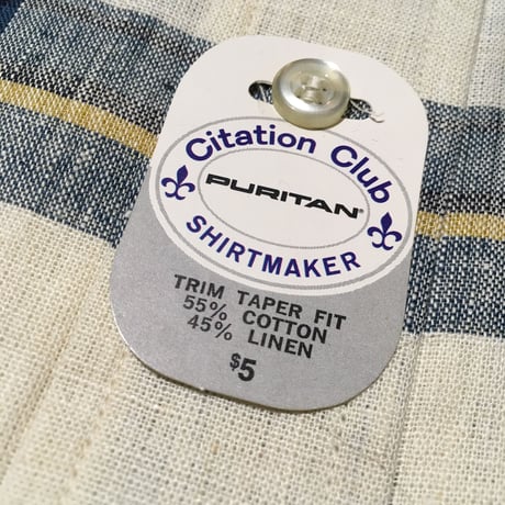 1960's PURITAN Cotton&Linen S/S Shirt Deadstock
