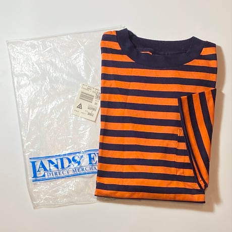 1990's LANDS' END Border Tee Deadstock