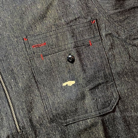 1950's UNCLE SAM Black Chambray Pullover L/S Shirt Deadstock