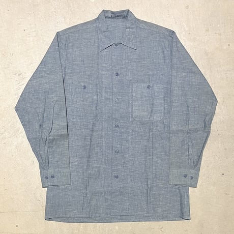 1970's US.NAVY Chambray L/S Shirt Deadstock