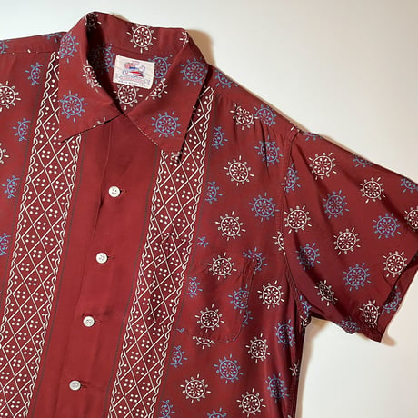 1950's DUKE KAHANAMOKU Rayon Hawaiian S/S Shirt
