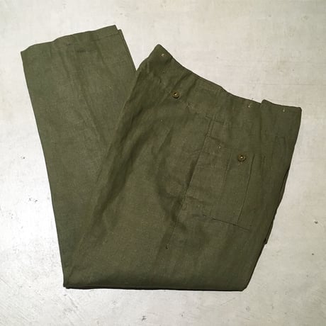 1950's British Army Green Denim Trousers Deadstock
