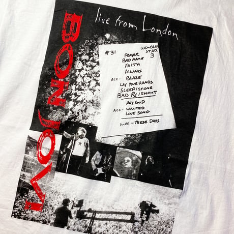 1990's Unknown BONJOVI Tour Printed Tee Deadstock