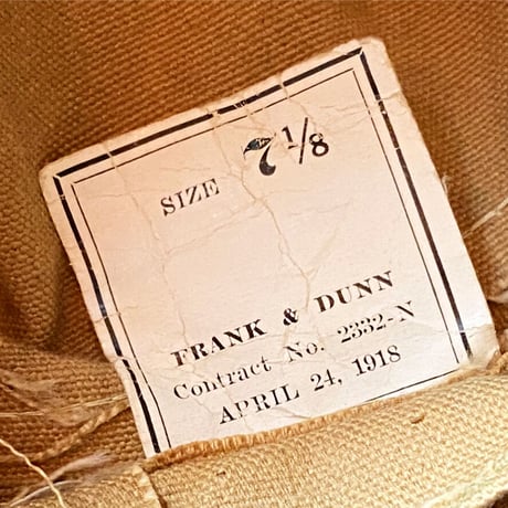 1910's US.ARMY Brown Twill Hat Deadstock